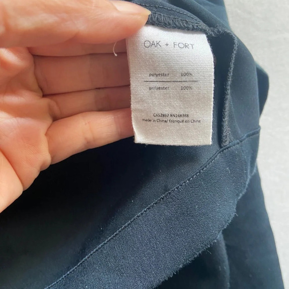 Oak + Fort drape front long sleeve black  Oversized blouse Sz XS - Picture 9 of 11